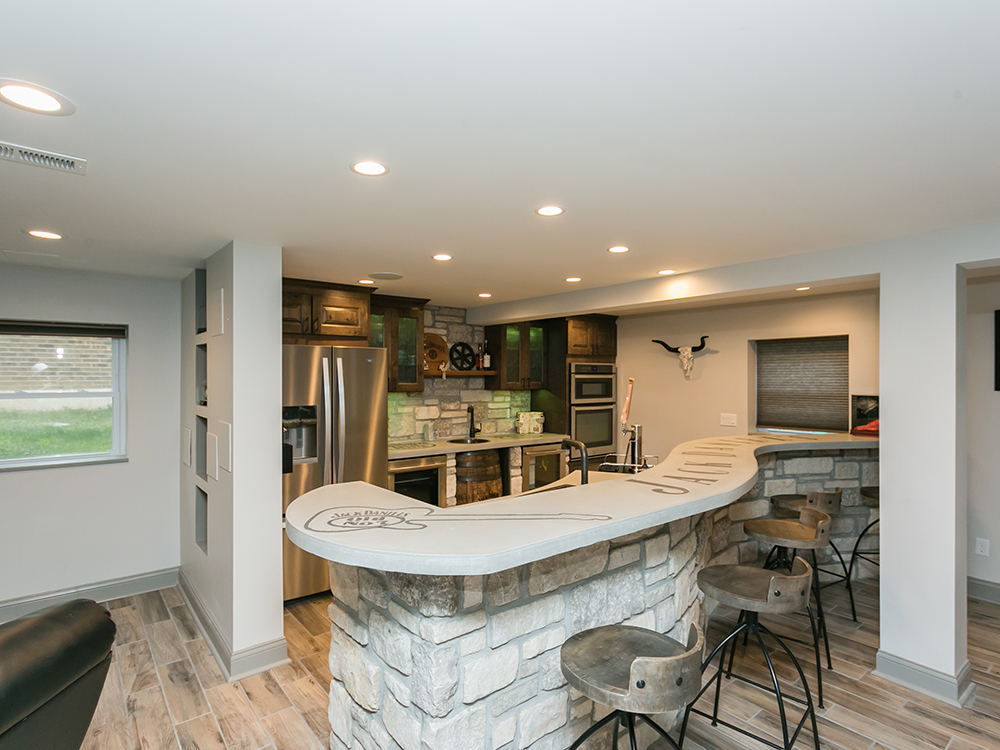 basement renovation bar