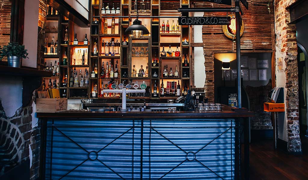 basement bar ideas backlit wall