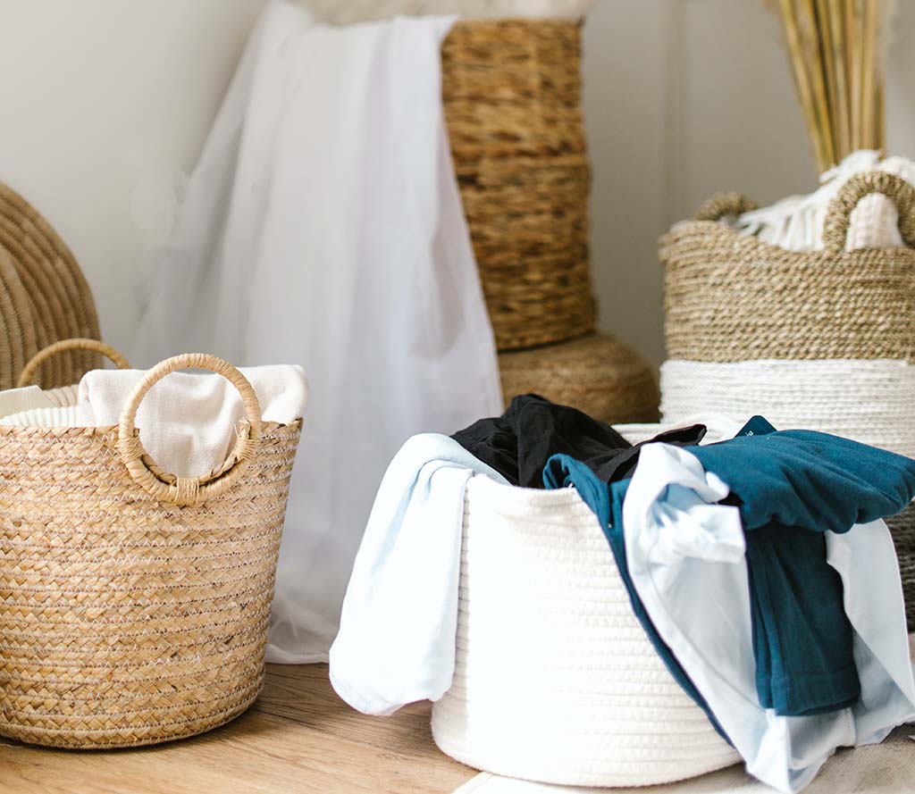 woven baskets for clothes
